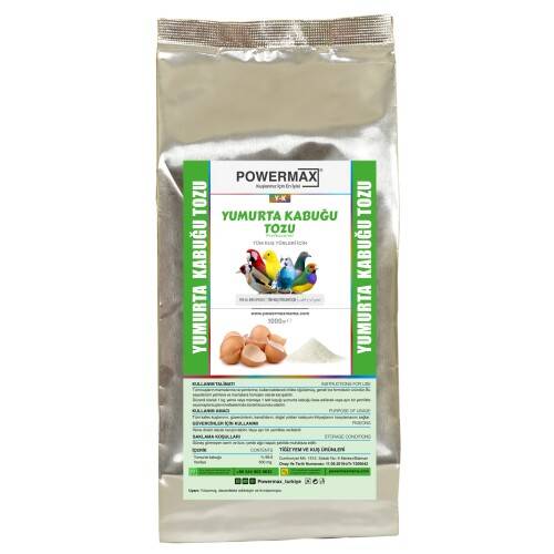 Powermax Yumurta kabuğu tozu (1 KG) doğal kalsiyum kaynağı - 1